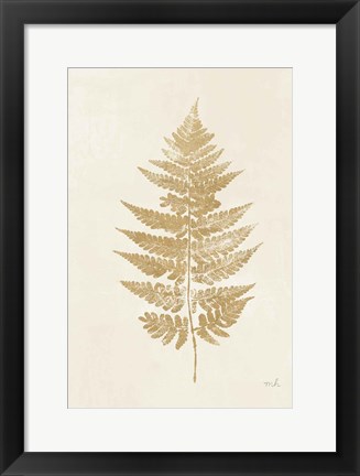 Framed Fern Print I Gold No Shiplap Print