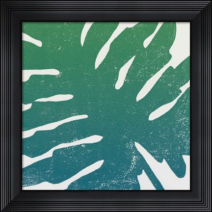 Framed Tropical Treasures IV Blue Green Print
