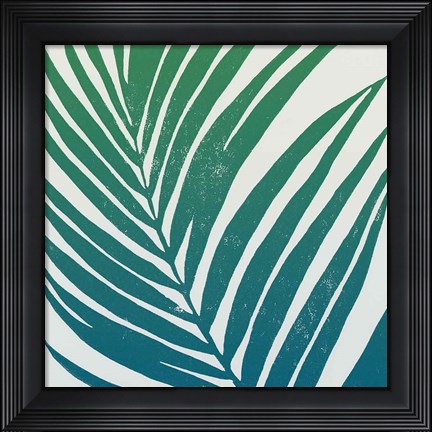 Framed Tropical Treasures III Blue Green Print