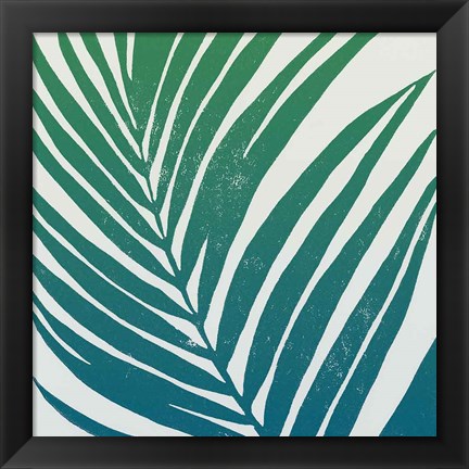 Framed Tropical Treasures III Blue Green Print