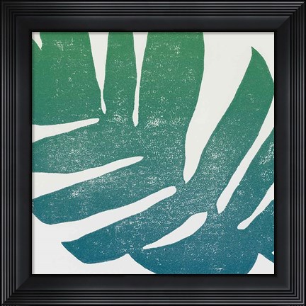 Framed Tropical Treasures II Blue Green Print