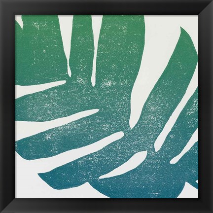 Framed Tropical Treasures II Blue Green Print