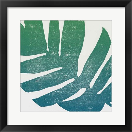 Framed Tropical Treasures II Blue Green Print