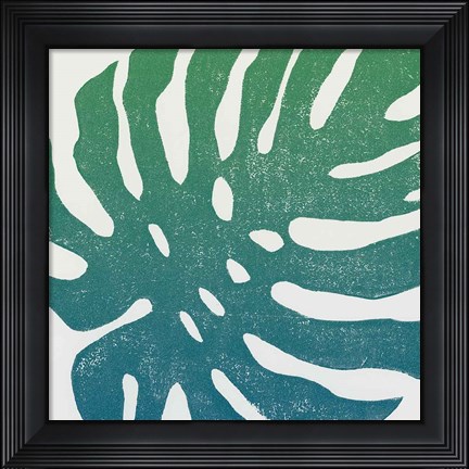 Framed Tropical Treasures I Blue Green Print