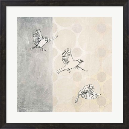 Framed Sparrows Alighting Print