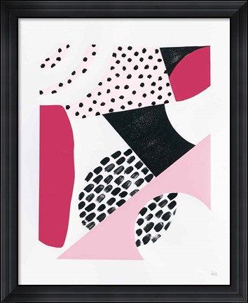 Framed Luminous Tumble II Pink Print