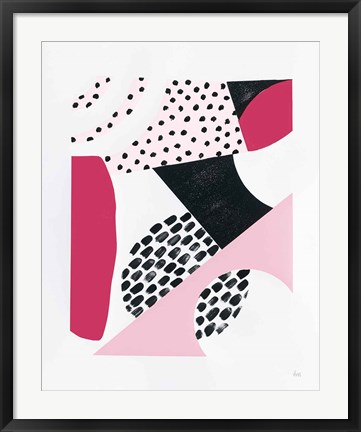 Framed Luminous Tumble II Pink Print