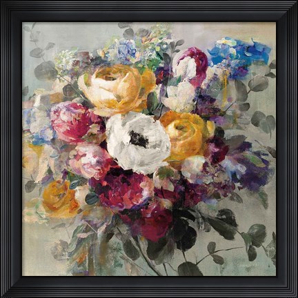 Framed Fall Bouquet Neutral Print