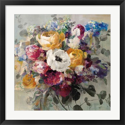 Framed Fall Bouquet Neutral Print