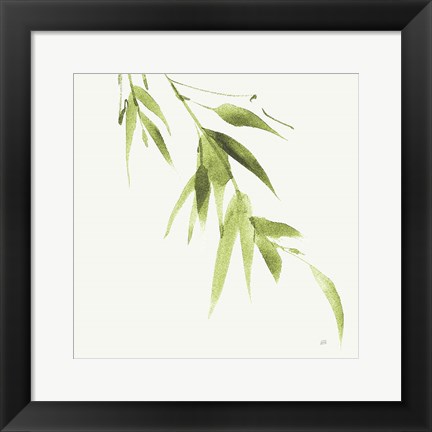 Framed Bamboo VI Green Print