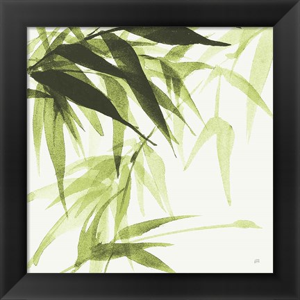 Framed Bamboo IV Green Print