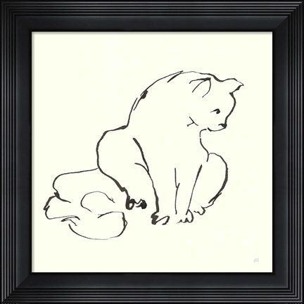 Framed Line Kitten II Print