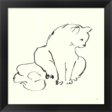 Framed Line Kitten II Print