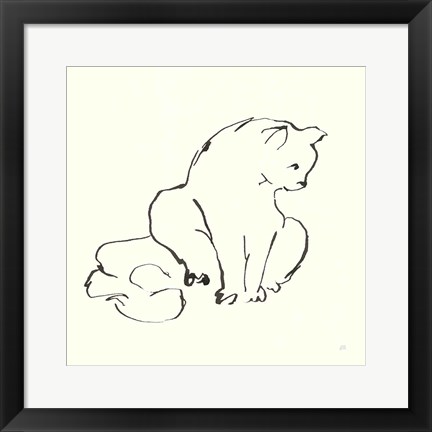 Framed Line Kitten II Print