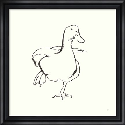 Framed Line Duck II Print