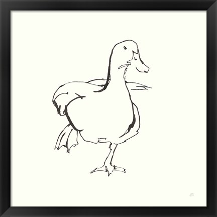 Framed Line Duck II Print