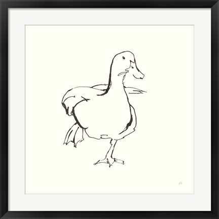 Framed Line Duck II Print