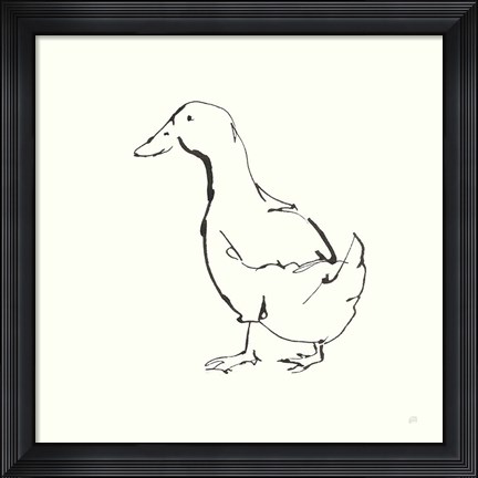 Framed Line Duck I Print