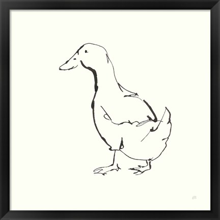 Framed Line Duck I Print