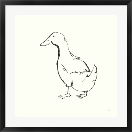 Framed Line Duck I Print