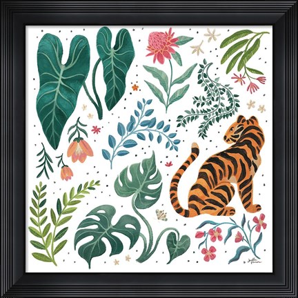 Framed Jungle Love V White Print
