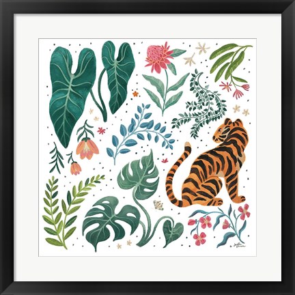 Framed Jungle Love V White Print