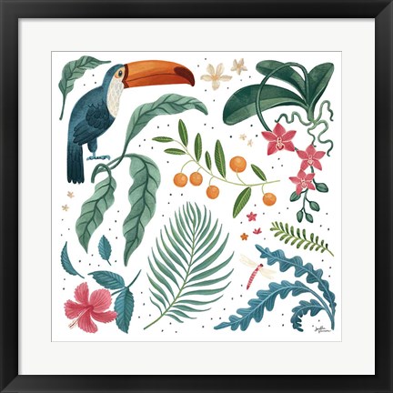 Framed Jungle Love III White Print