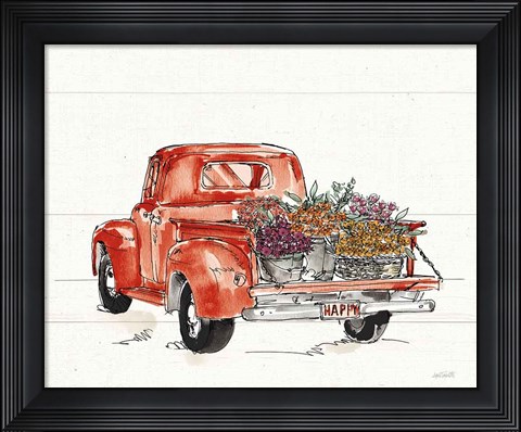 Framed Modern Farmhouse IX Red No Words Print