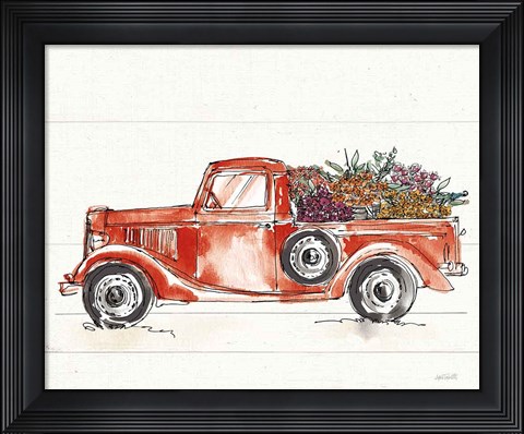Framed Modern Farmhouse VIII Red No Words Print