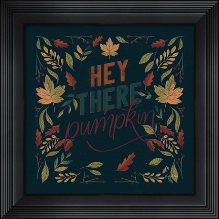 Framed Autumn Sayings I Pumpkin Print