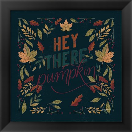 Framed Autumn Sayings I Pumpkin Print