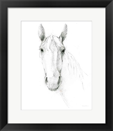 Framed Horse Sketch Print