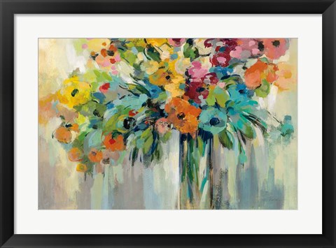 Framed Cloud of Flowers Print