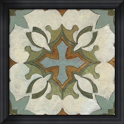 Framed Old World Tile IX Print
