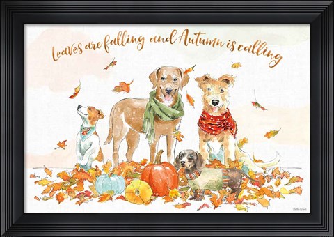 Framed Harvest Dogs I Print