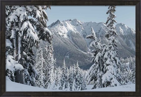 Framed Nooksack Ridge in Winter Print