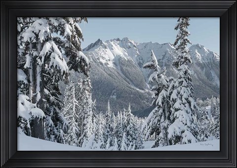 Framed Nooksack Ridge in Winter Print