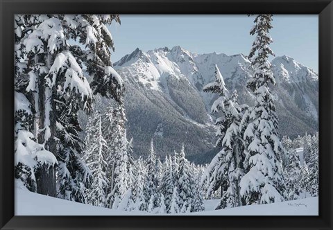 Framed Nooksack Ridge in Winter Print