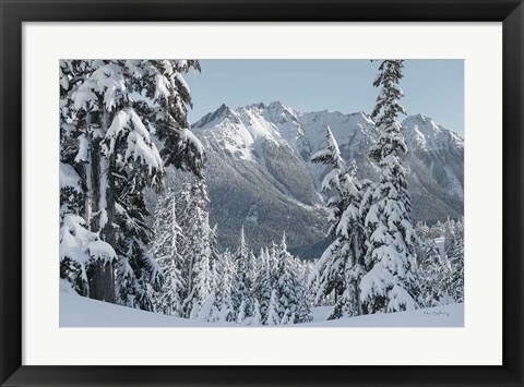 Framed Nooksack Ridge in Winter Print