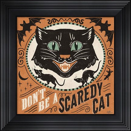 Framed Scaredy Cats III Print