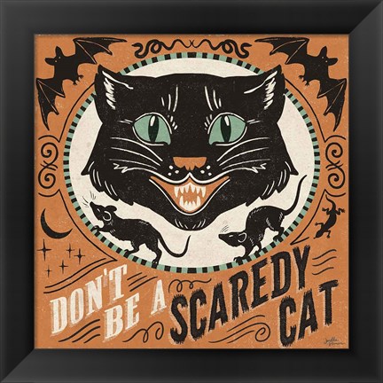 Framed Scaredy Cats III Print