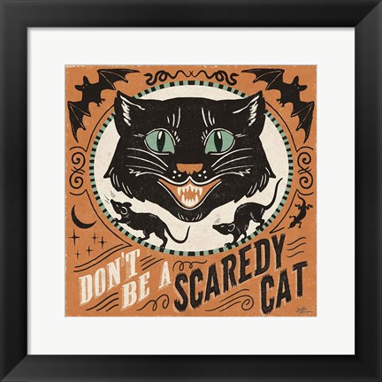 Framed Scaredy Cats III Print