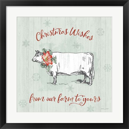 Framed Farmhouse Christmas III Print