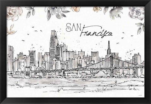 Framed Skyline Sketches VII Print