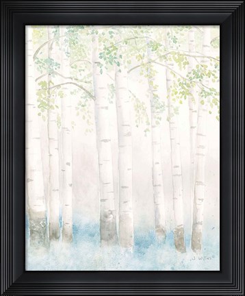 Framed Soft Birches III Print