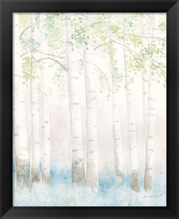 Framed Soft Birches III Print