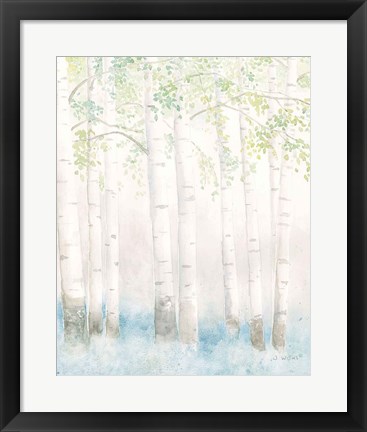 Framed Soft Birches III Print