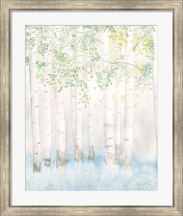 Framed Soft Birches II Print