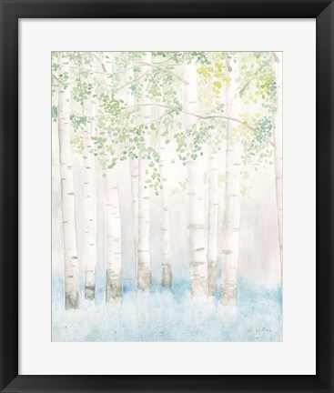 Framed Soft Birches II Print