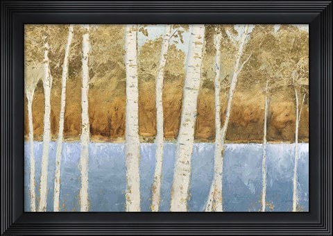 Framed Lakeside Birches Print